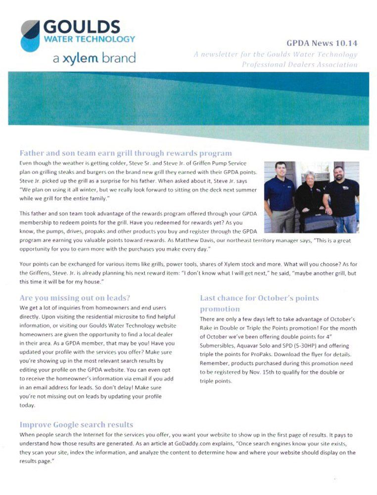 It is a brochure for a company called gourds water technology.