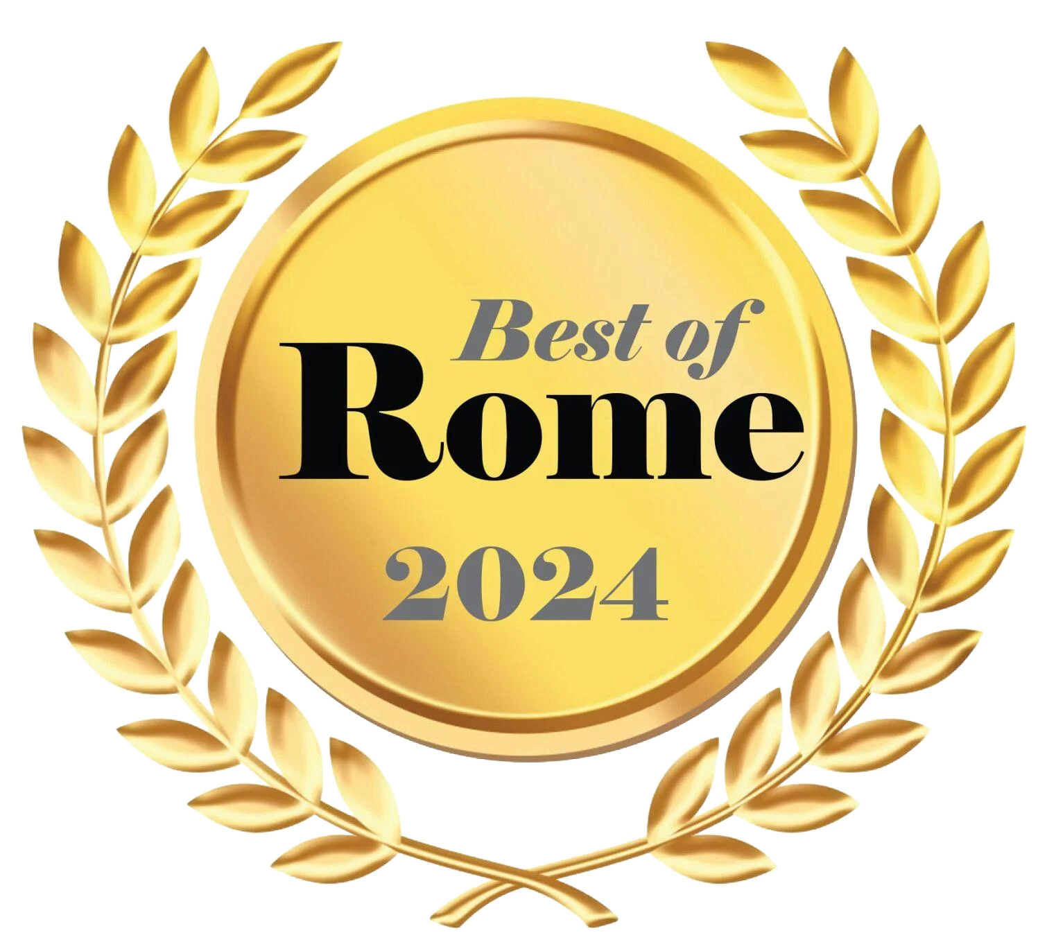 A gold medal with the words best of rome 2024 on it