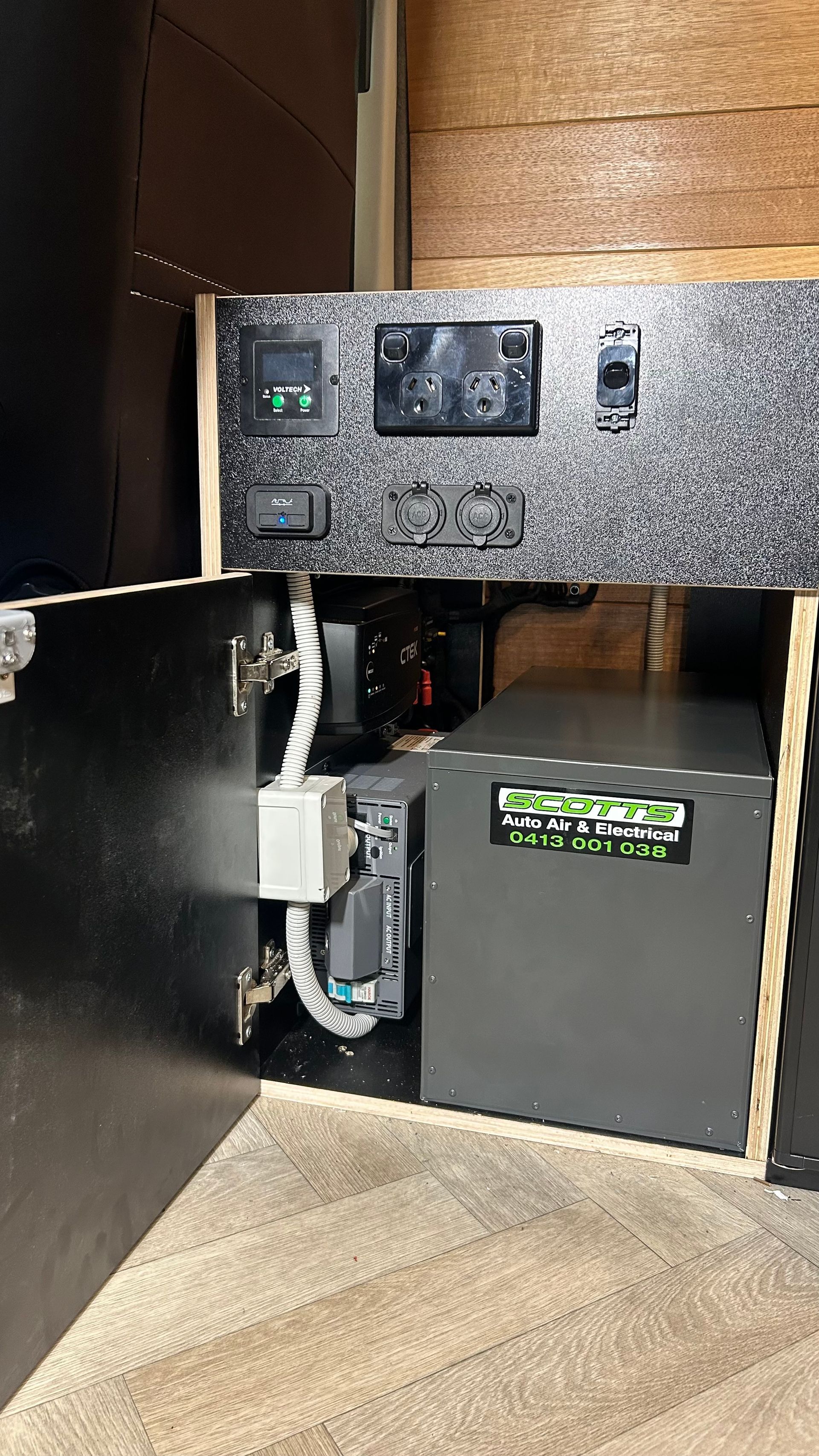Electrical plugs inside a caravan — Scotts Auto Air & Electrical In Wollongong, NSW