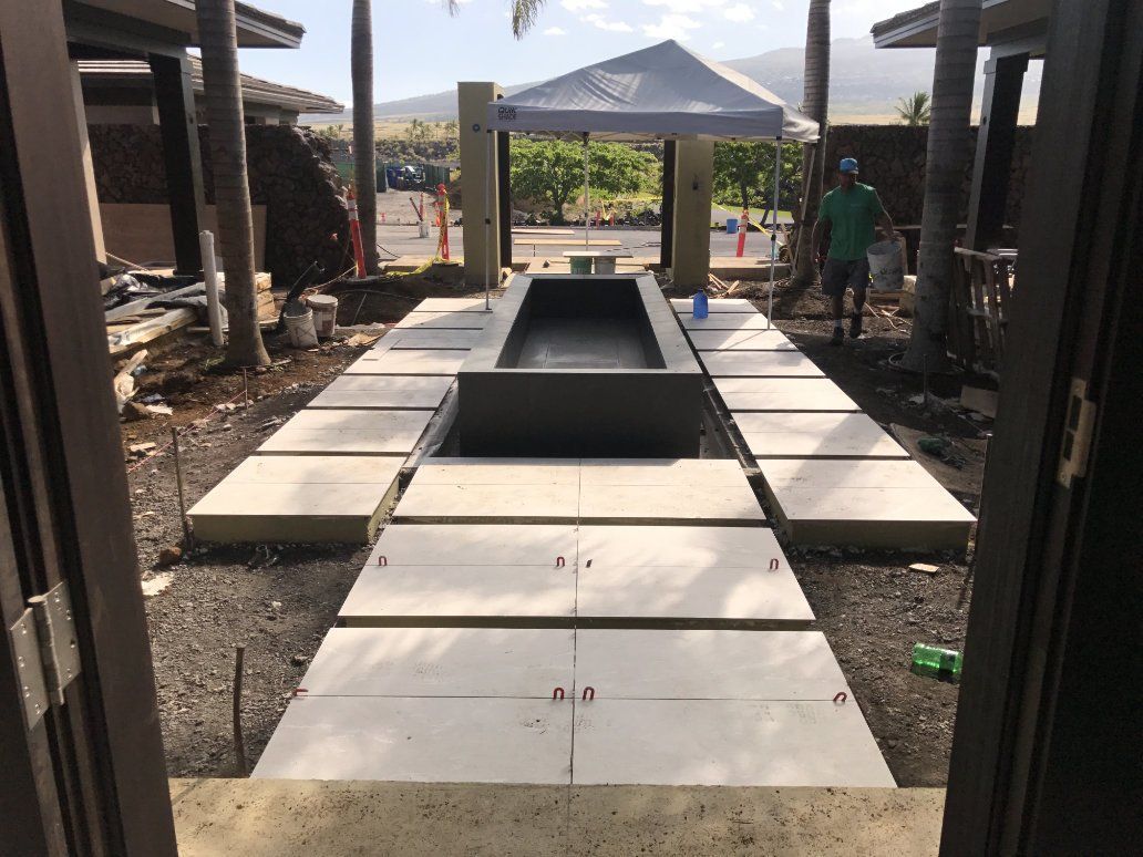 outdoor pavers under construction. 