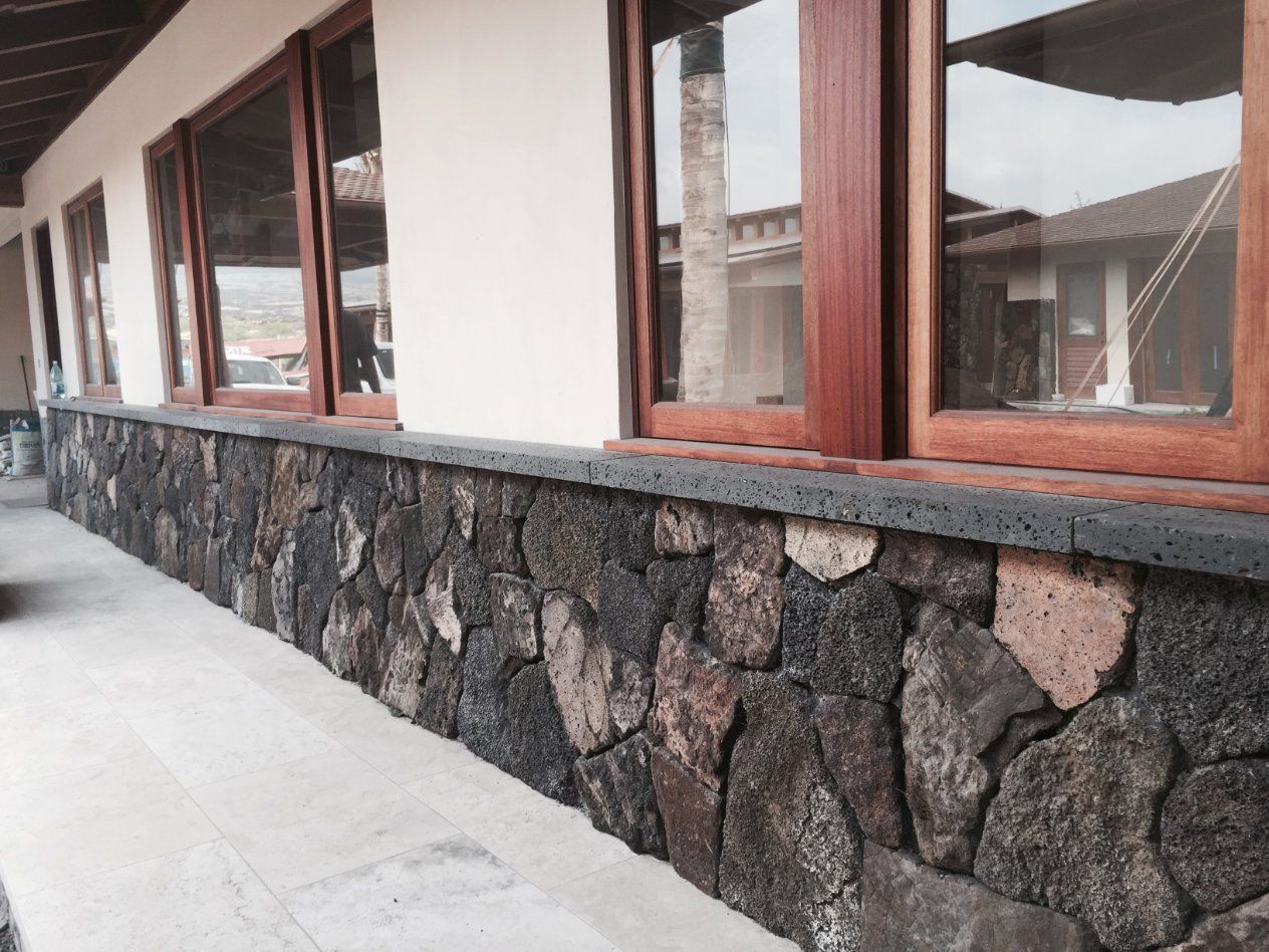 rock wall on a building