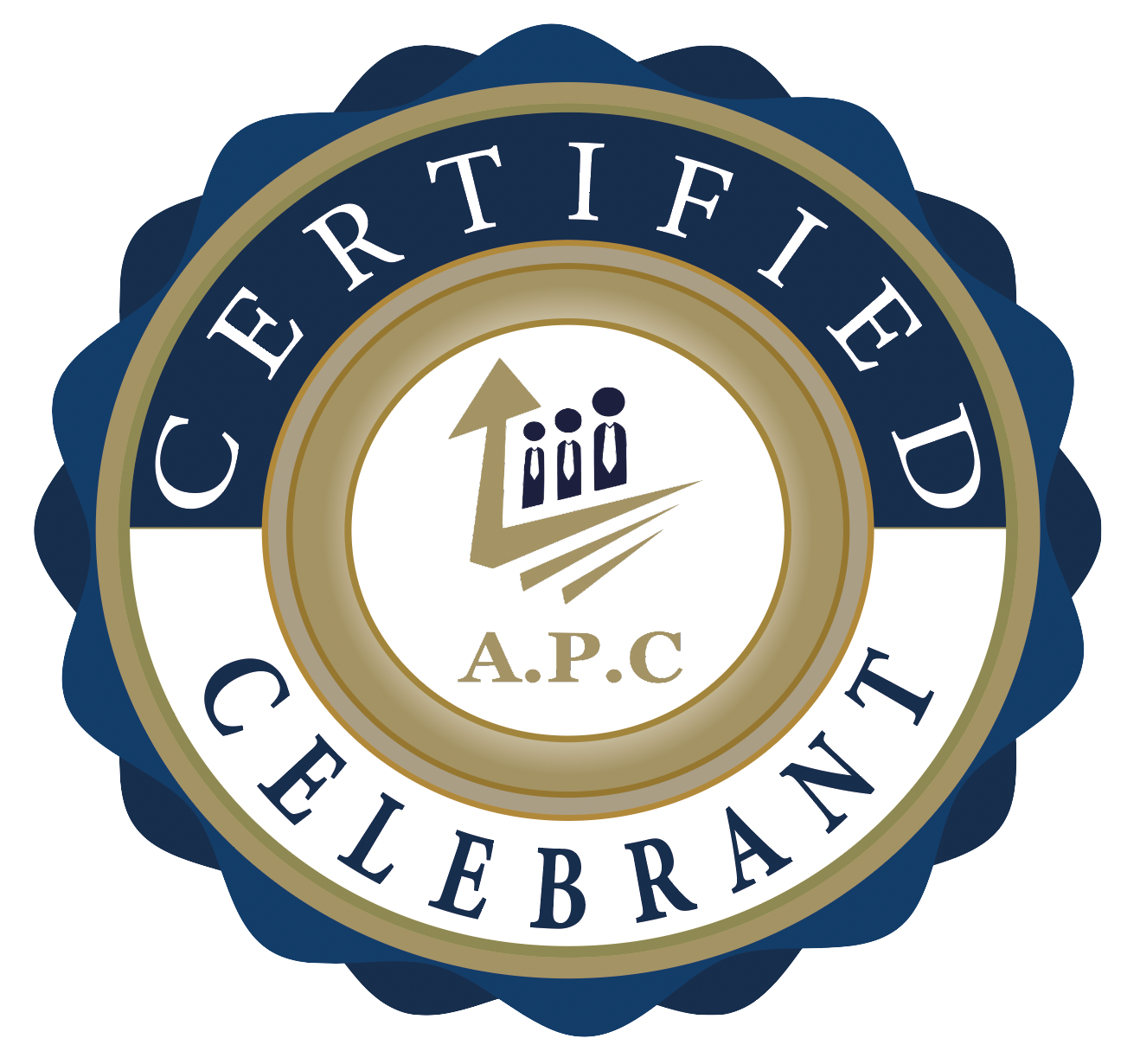 A seal that says certified celebrant on it