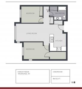Two Bedroom Floorplan | Hawley Ridge Apartments