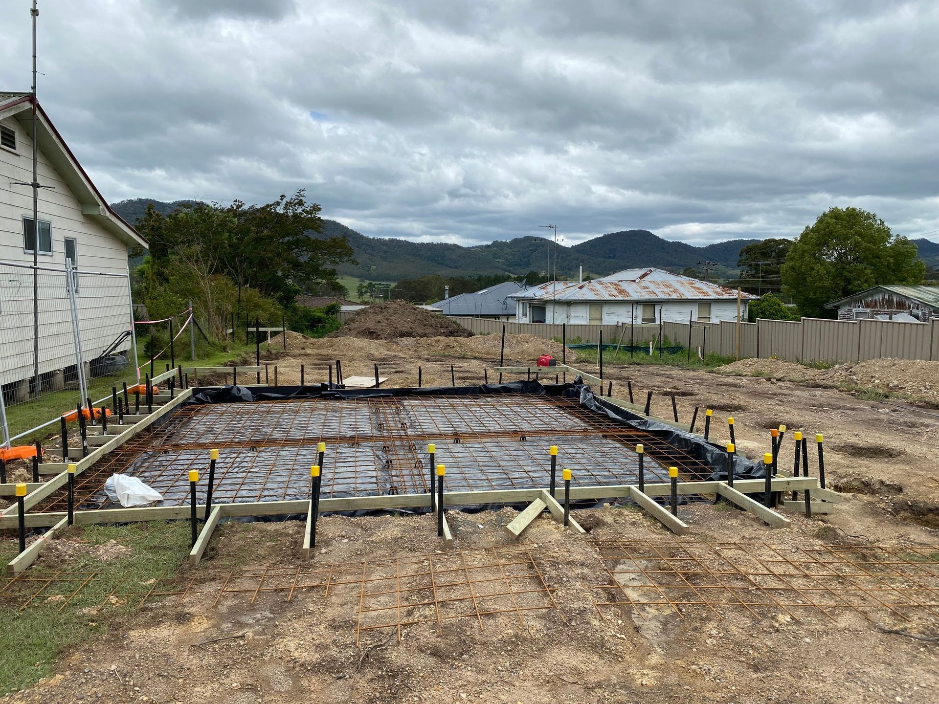 Construction Site With Wooden Forms — BK Building Services Pty Ltd In Taree, NSW