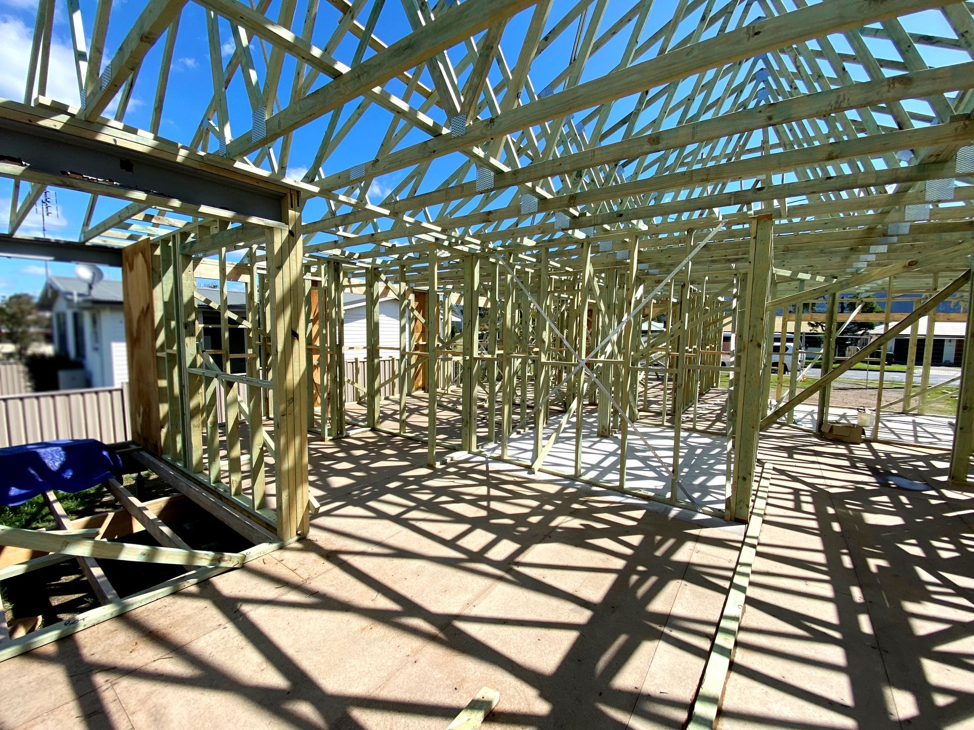 Wooden House Frame Under Construction — BK Building Services Pty Ltd In Taree, NSW