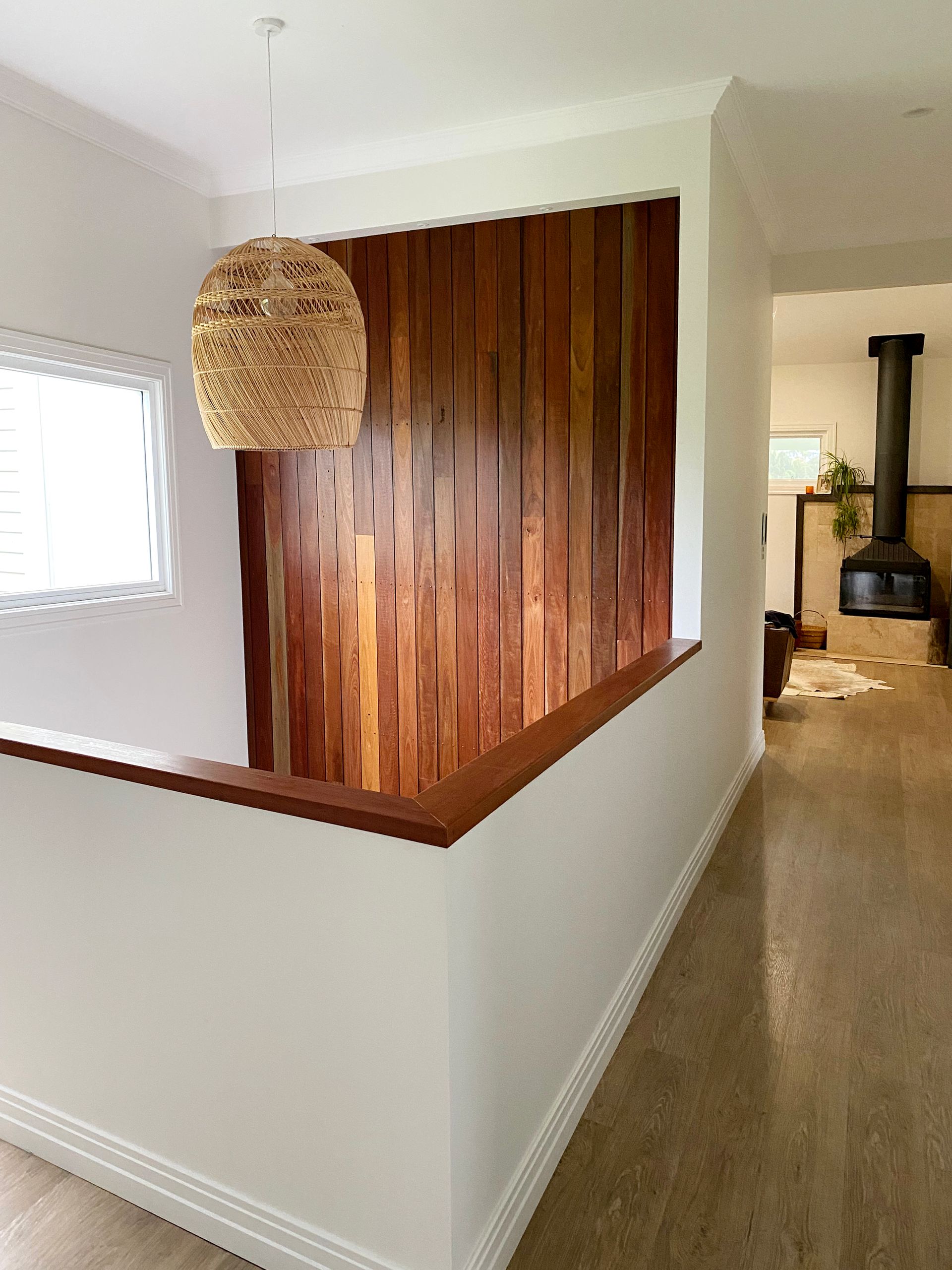 Wooden Accent Wall in a Hallway — BK Building Services Pty Ltd In Taree, NSW