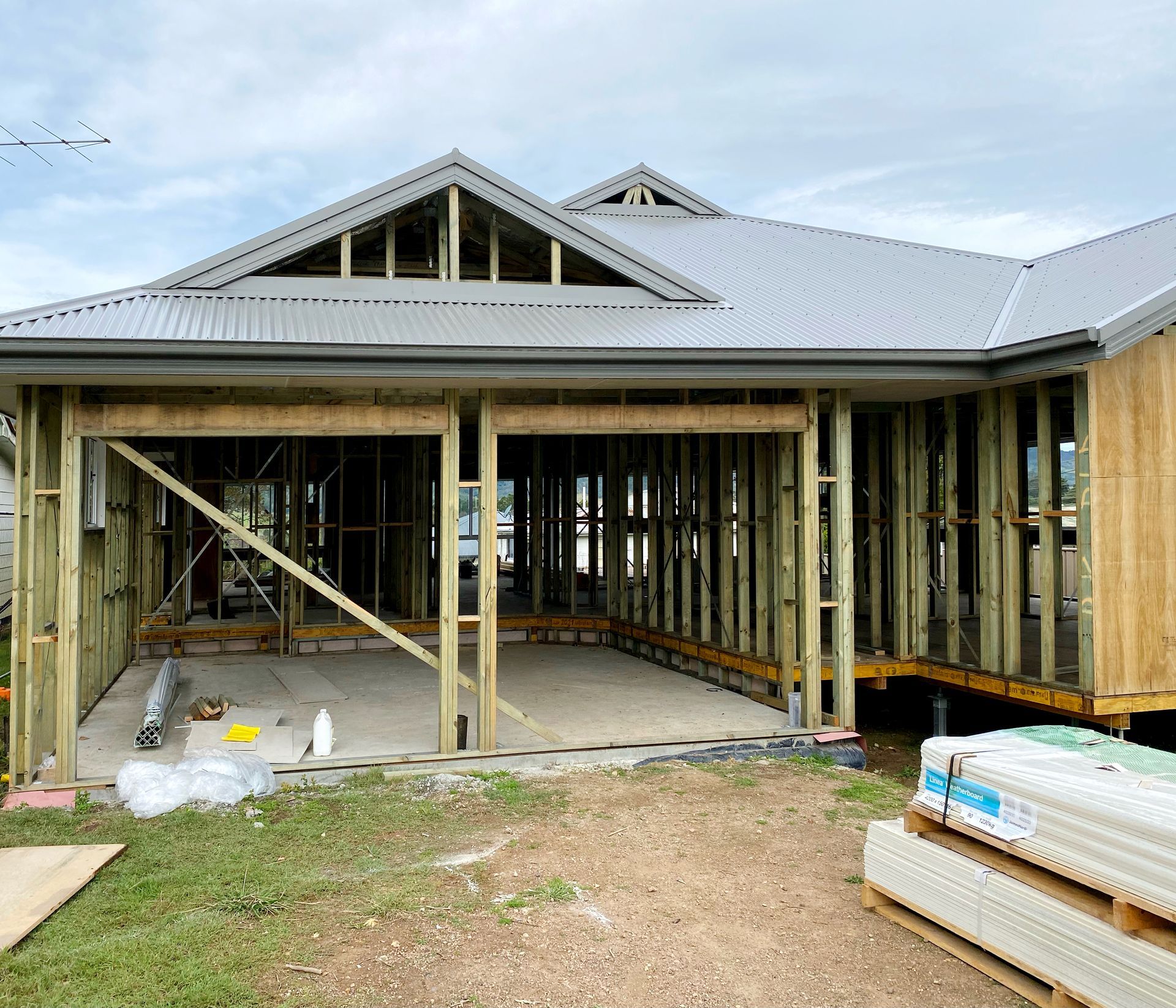 Construction of a New House, Wooden Frame Visible — BK Building Services Pty Ltd In Taree, NSW