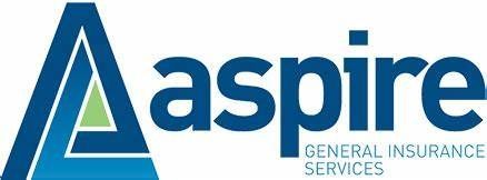 The logo for a aspire general insurance services is blue and green.