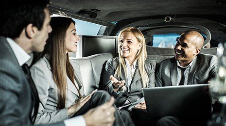 Limo Rentals — Group of Person in a Limousine in San Francisco, CA