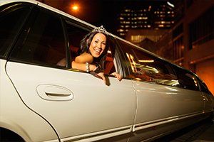 Prom Limo — Girl in a Limousine in San Francisco, CA