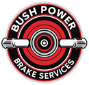 Bush Power Brake Services logo: Circular emblem with red and black design