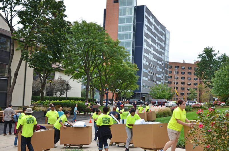 Drexel students moving into campus dorms