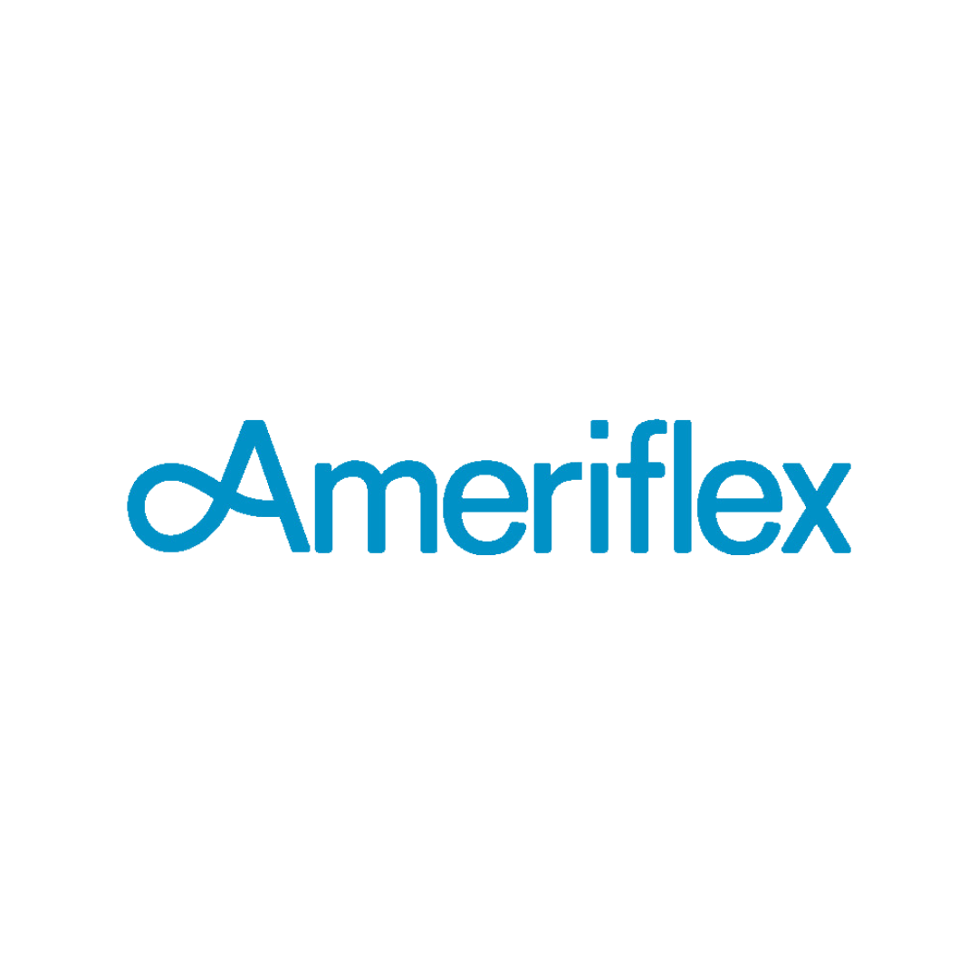 The ameriflex logo is blue and white on a white background.