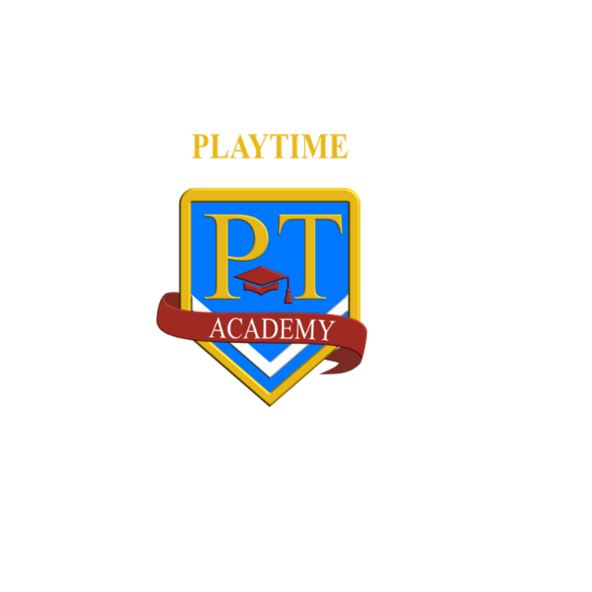 The logo for playtime academy has a graduation cap on it.