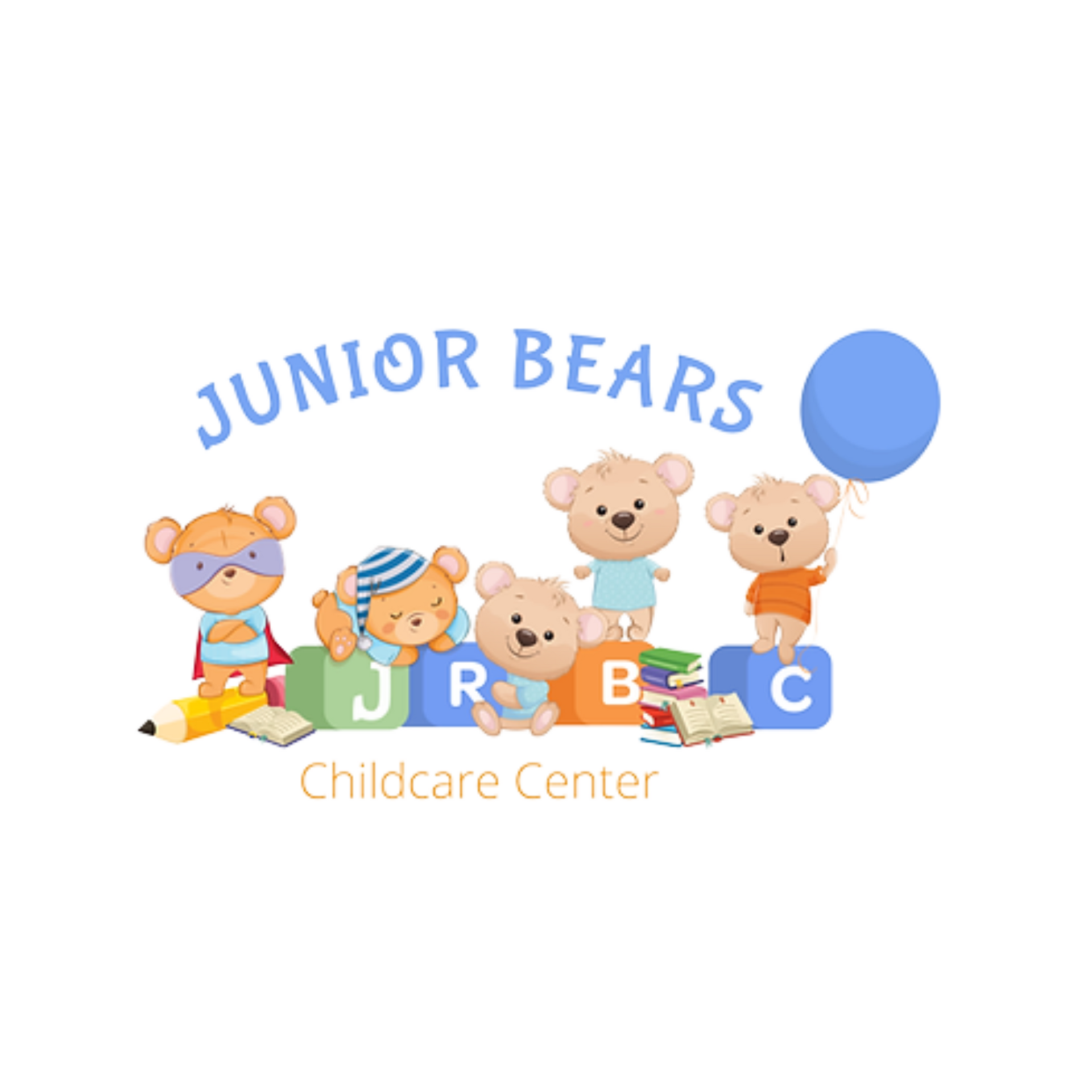 A logo for a childcare center called junior bears