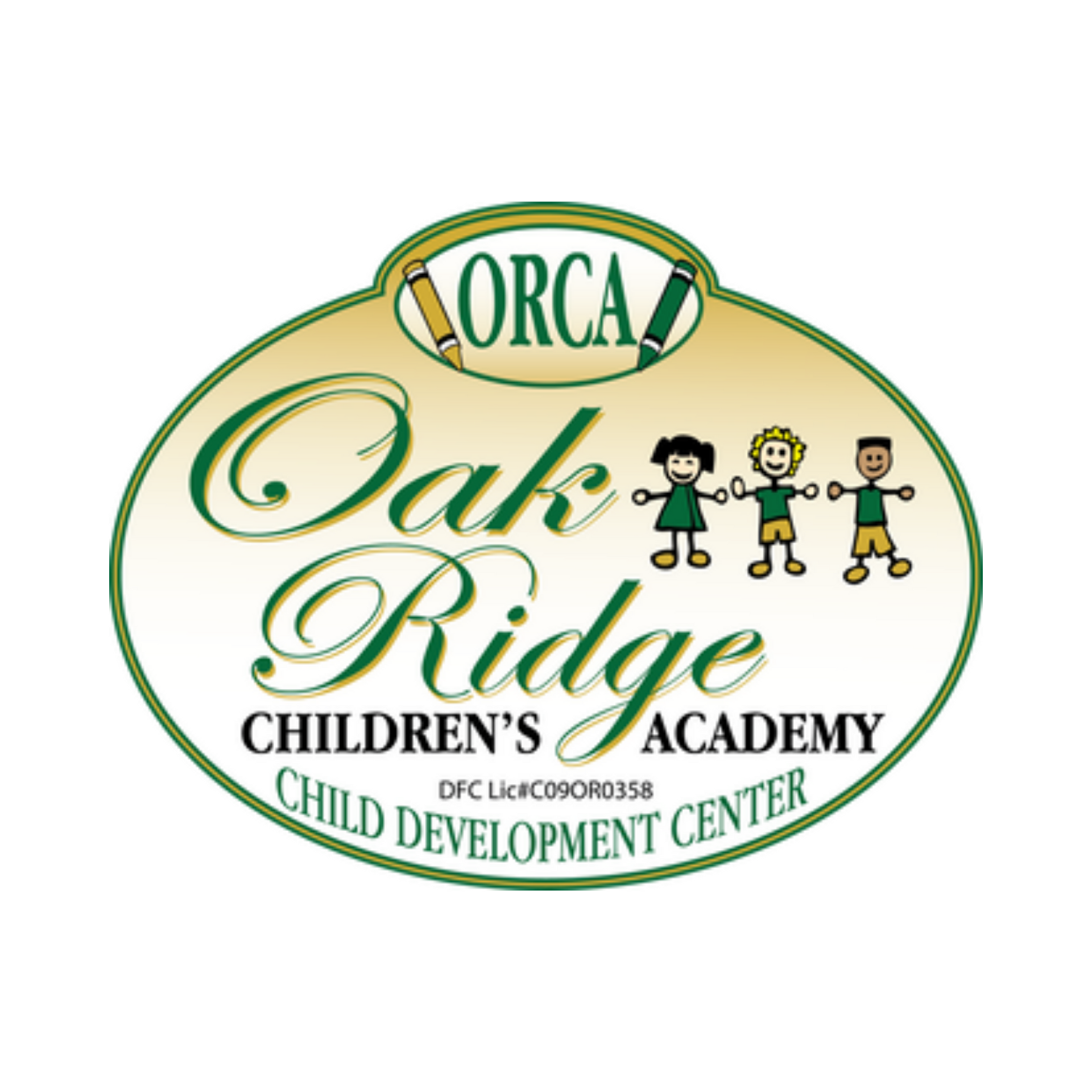 The logo for oak ridge children 's academy child development center