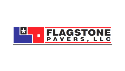 Flagstone Pavers, LLC logo with Texas flag-themed design and company name.