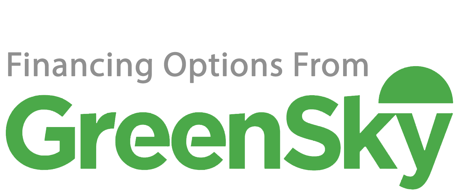 Financing Options From GreenSky logo, green text and design.