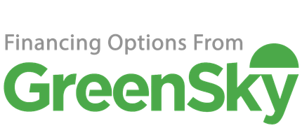 Financing Options From GreenSky logo with green text and a green semicircle.