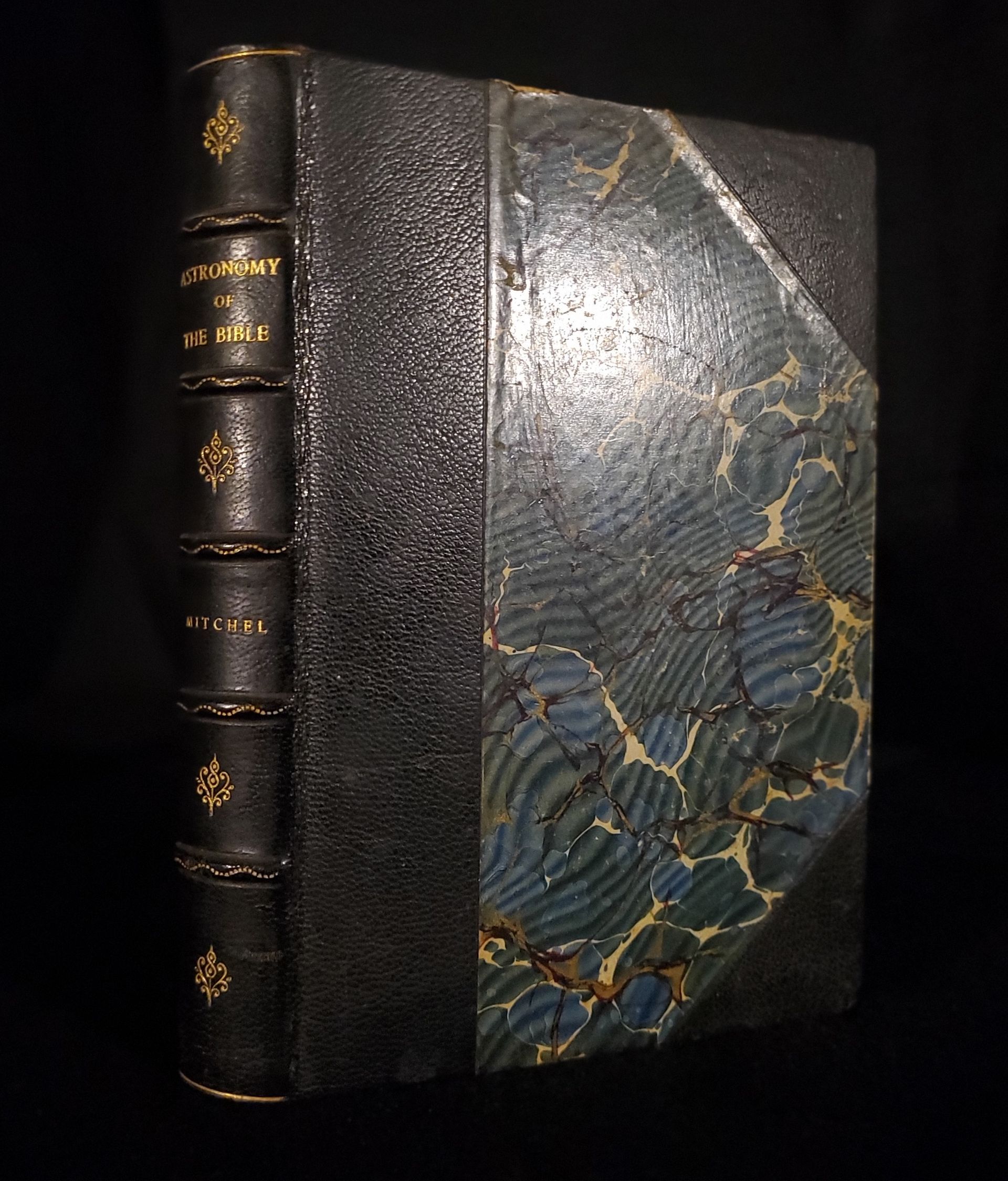 1863 ~ ASTRONOMY OF THE BIBLE - O.M. Mitchel ~ Fine Binding 1st Edition Leather