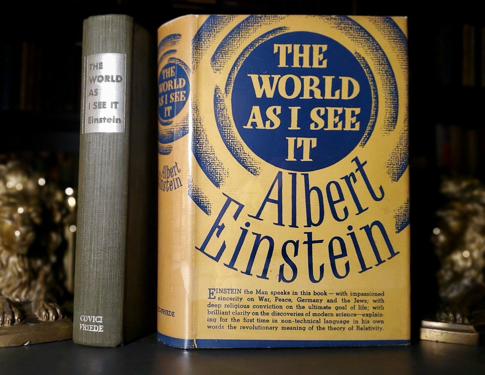 Albert Einstein The World As I See It First U.S. Edition 1st Printing 1934 w/ JACKET!