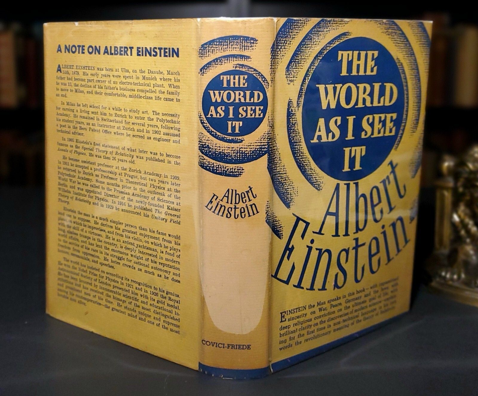 Albert Einstein The World As I See It First U.S. Edition 1st Printing 1934 w/ JACKET!