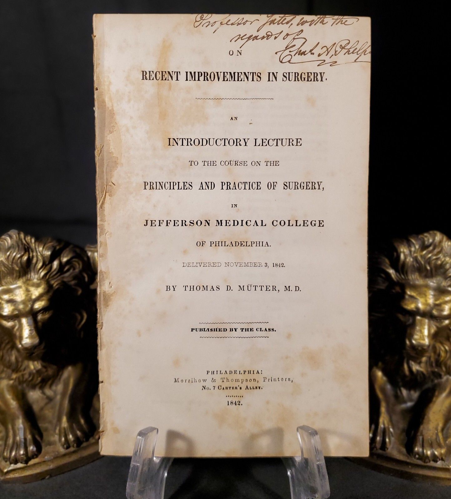 1842 ~Principles And Practice Of Surgery Thomas D. Mutter Plastic Surgery 1st Ed