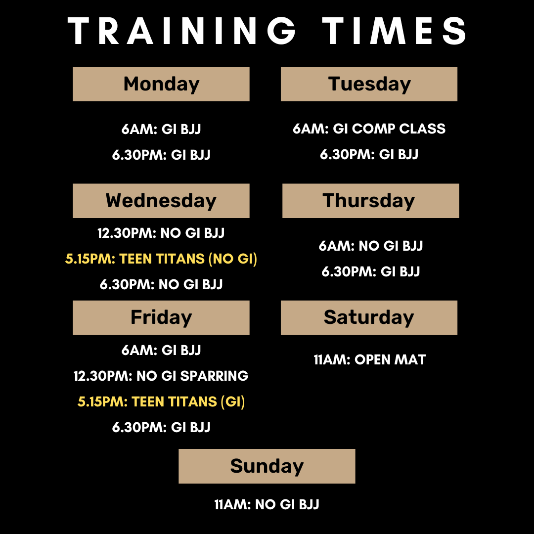 Talos Grappling Timetable