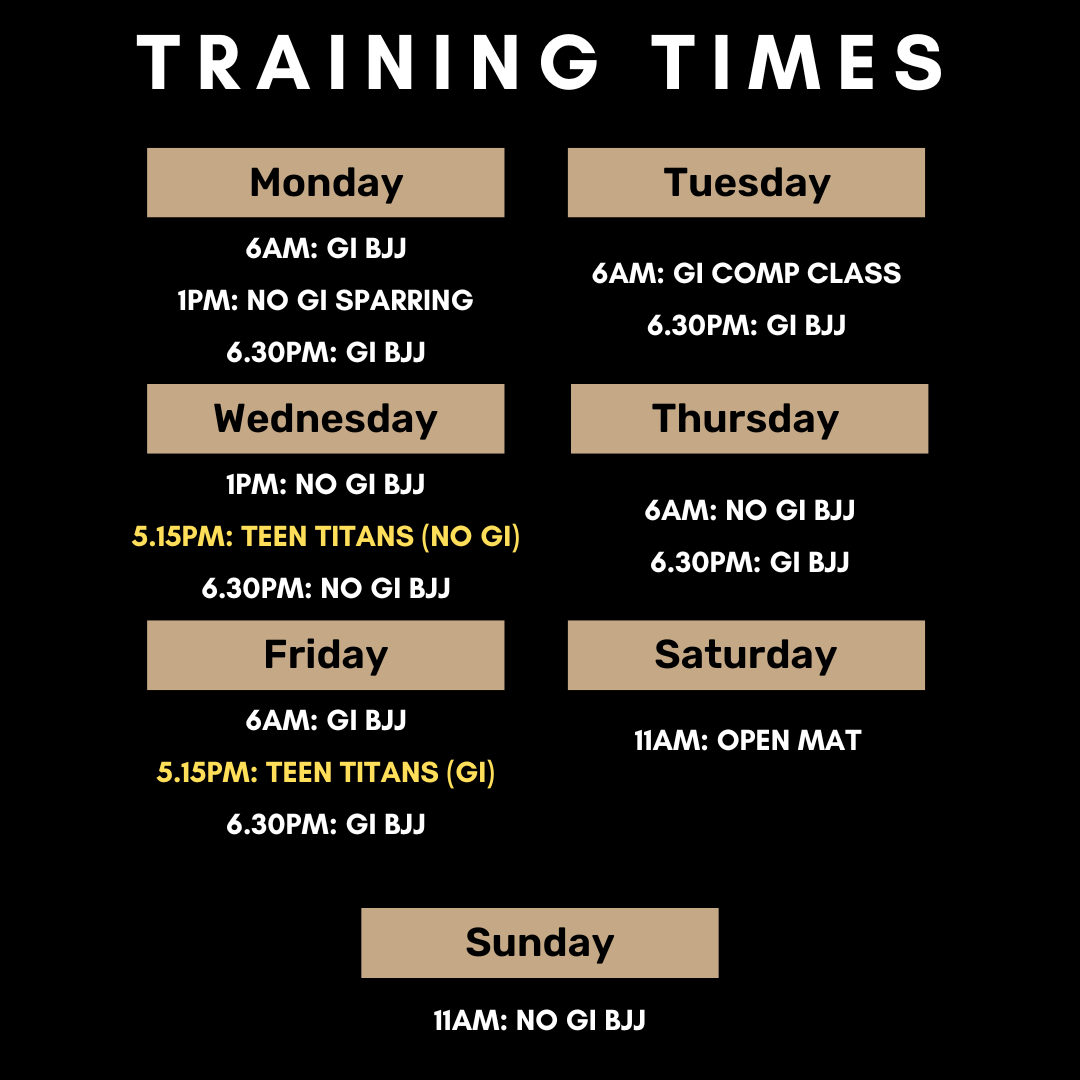 Talos Grappling Timetable
