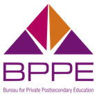 Logo for the Bureau for Private Postsecondary Education (BPPE) featuring a colorful geometric triangle above the text.