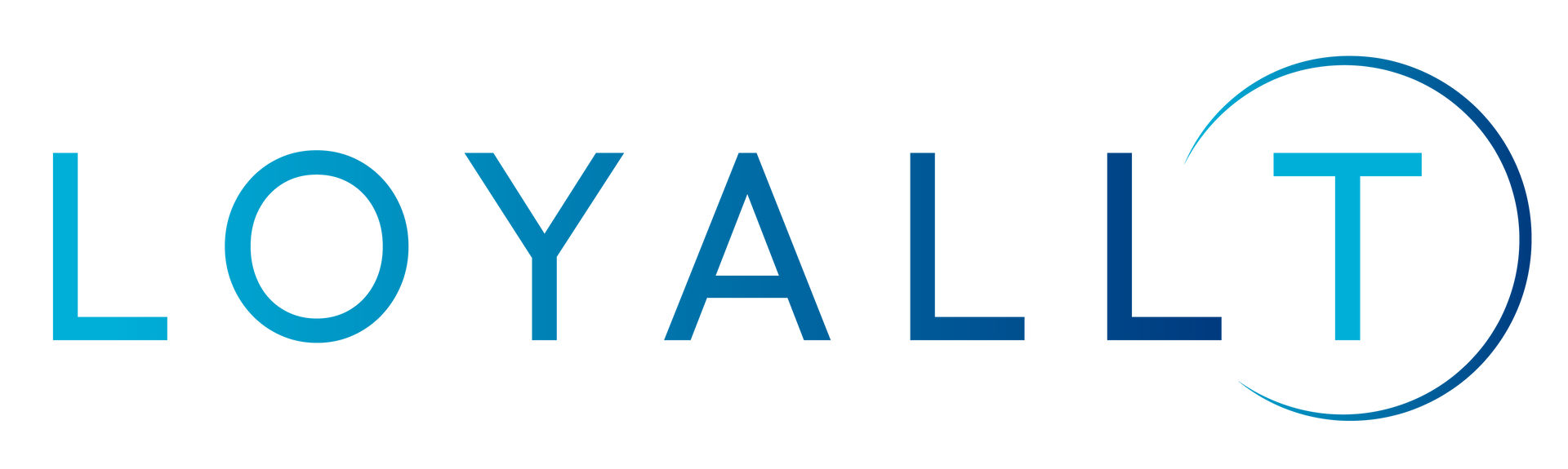 A blue  logo for a company called LOYALLT