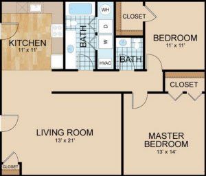 Double Jack Apartments 2 Bedroom Floor Plan