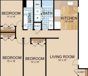Double Jack Apartments 3 Bedroom Floor Plan