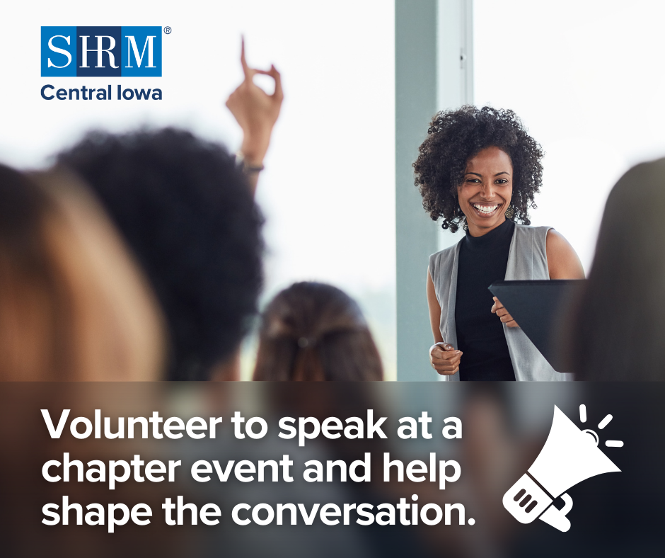 Volunteer to speak at a chapter event and help shape the conversation.