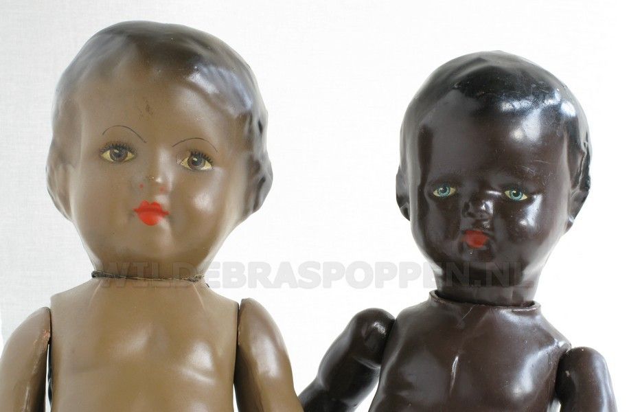 lichtbruine en donkerbruine papier maché pop