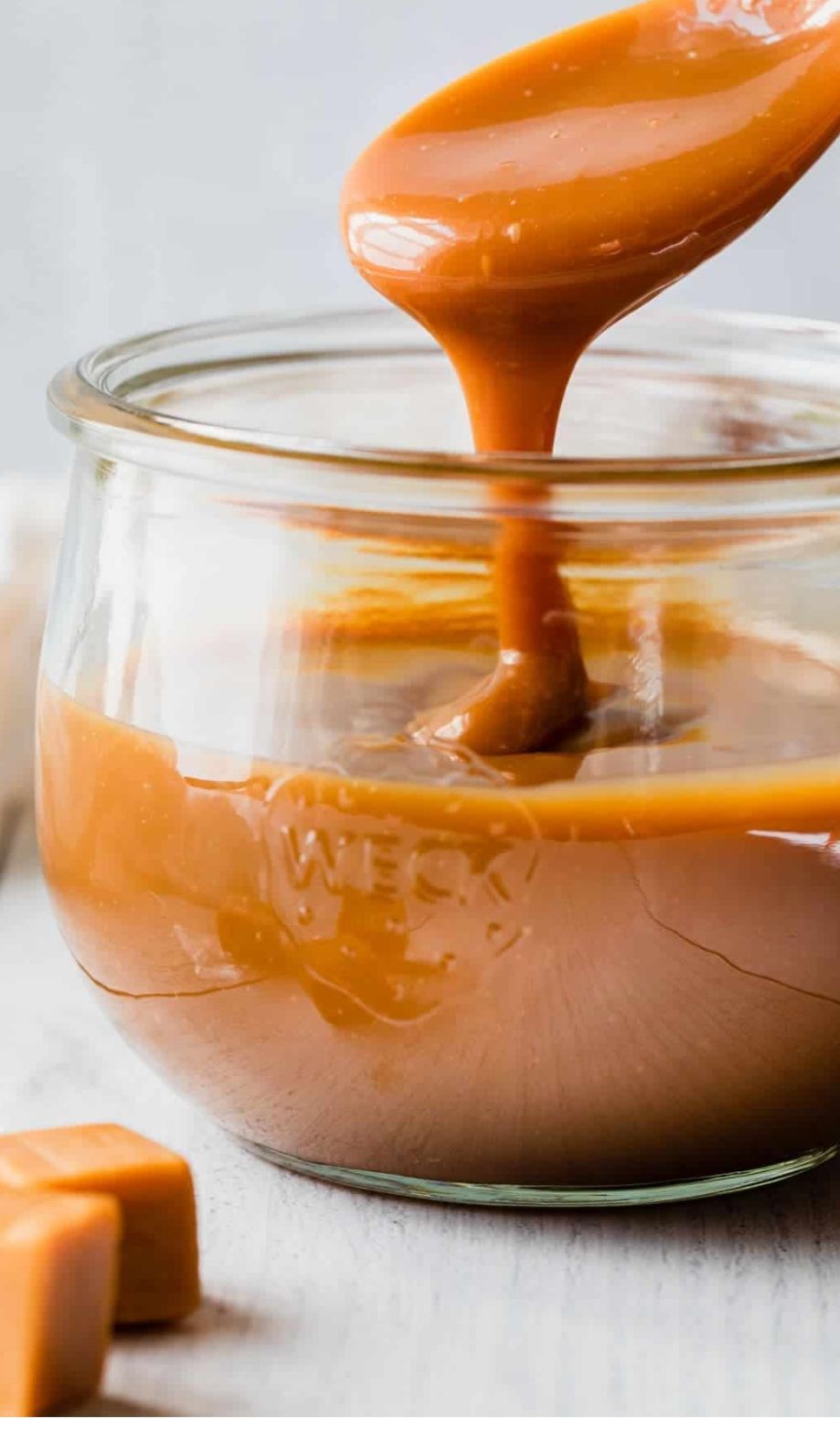 Caramel melting in glass