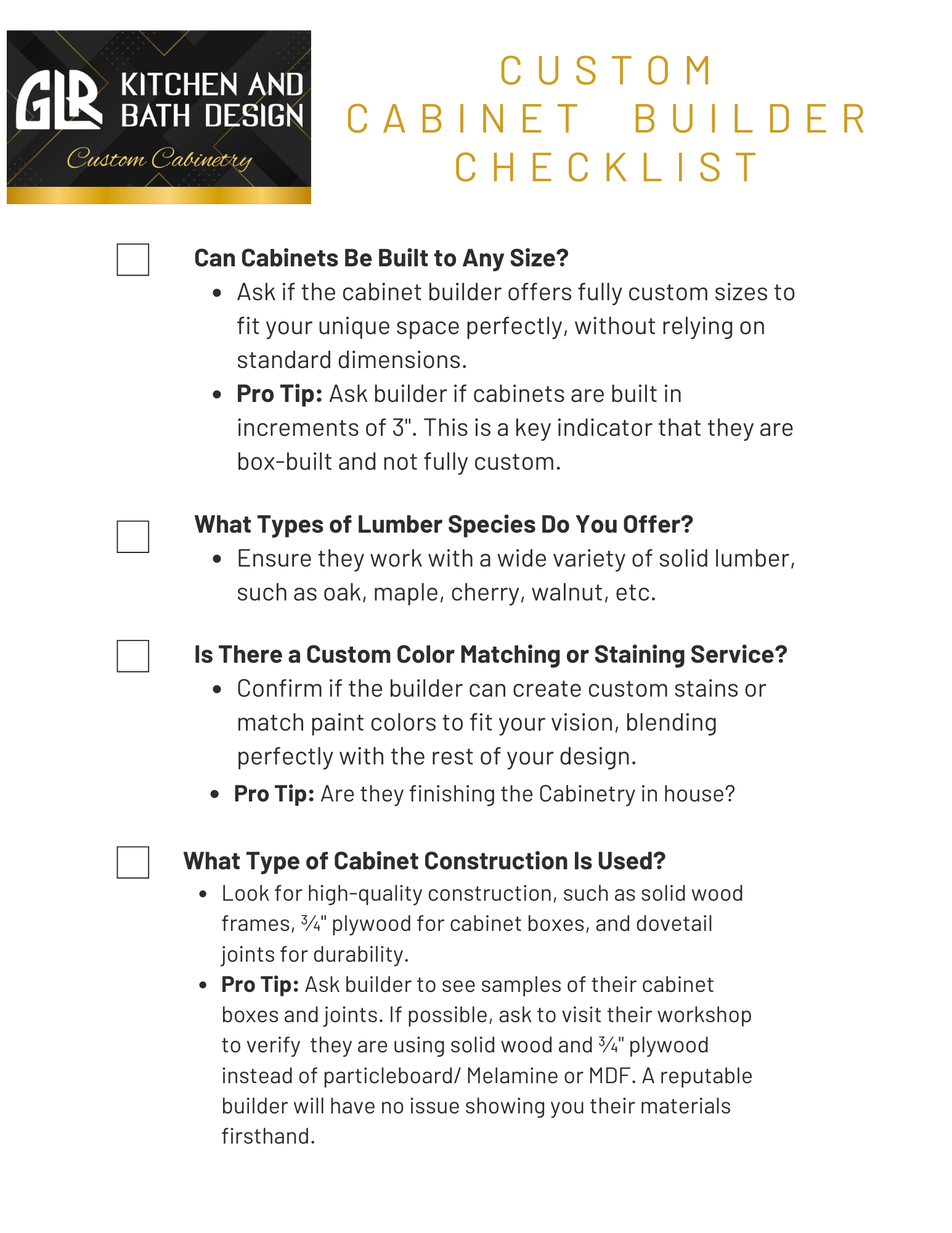 checklist for choosing cabinetry. remodeling checklist. how to pick cabinet shop. Custom cabinetry. 