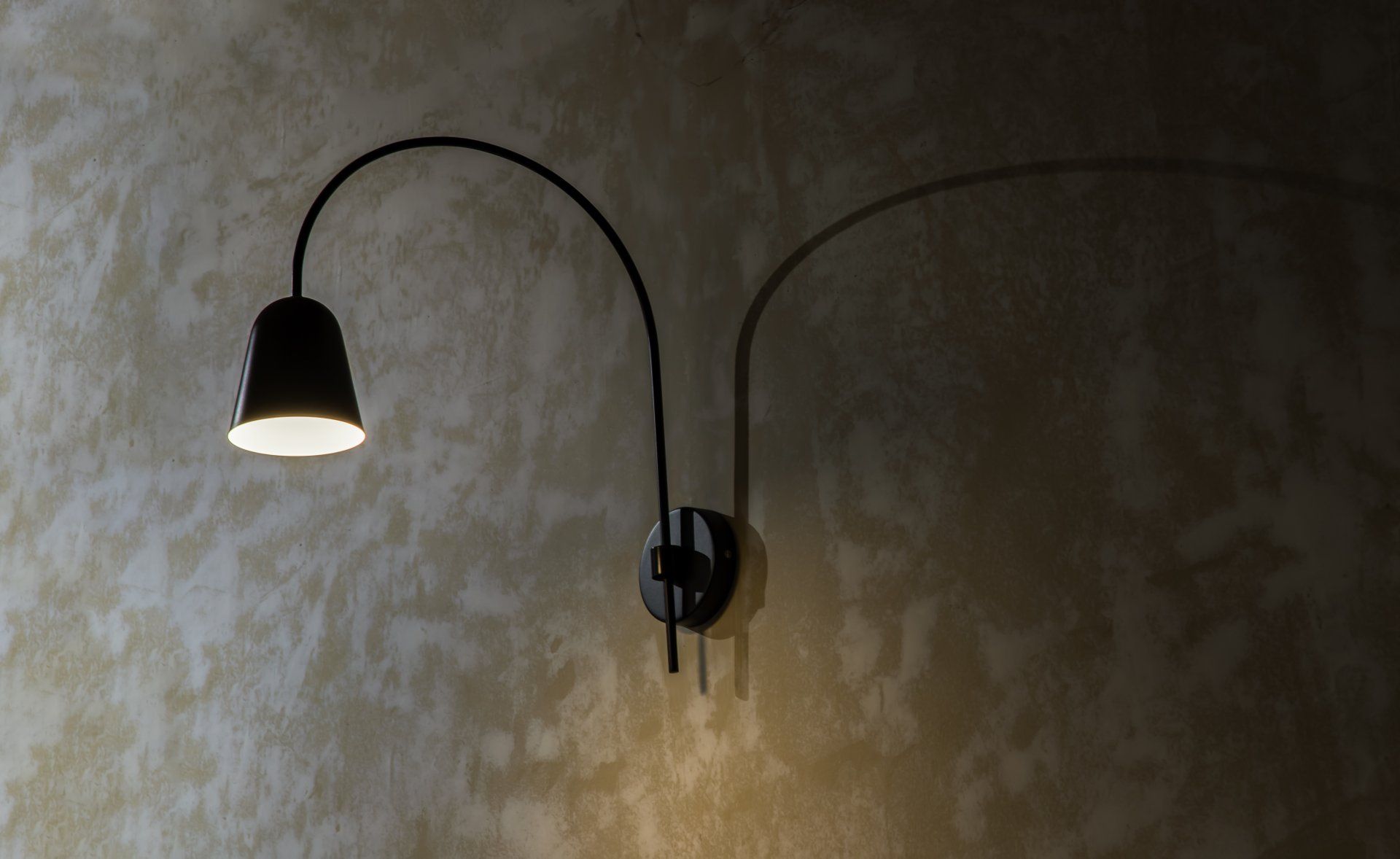 newly installed wall lamp