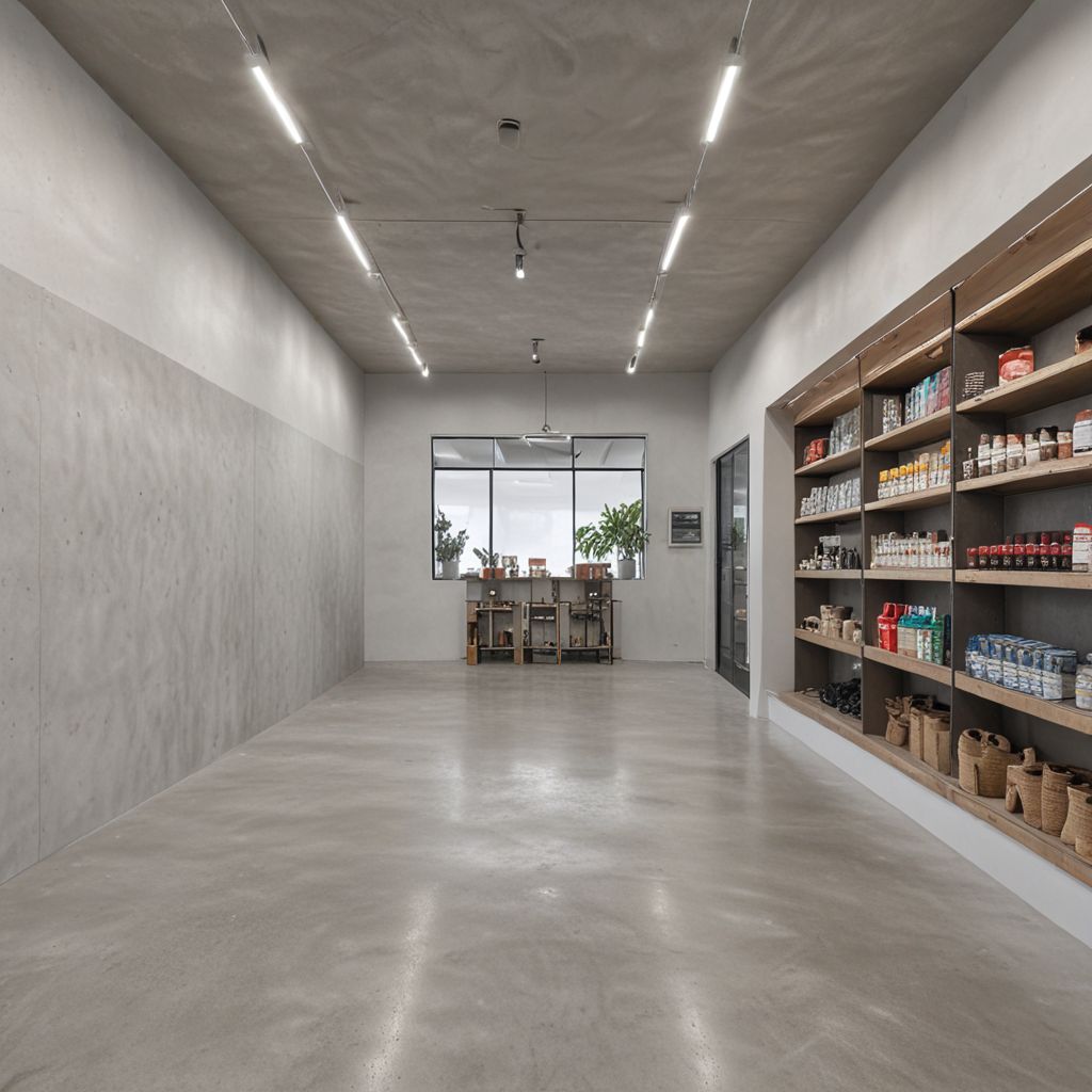 Picture of a commercial shop insatlled with microcement