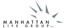 The manhattan life group logo is a sun with rays coming out of it.