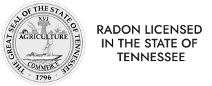 The seal of the state of tennessee says radon licensed in the state of tennessee