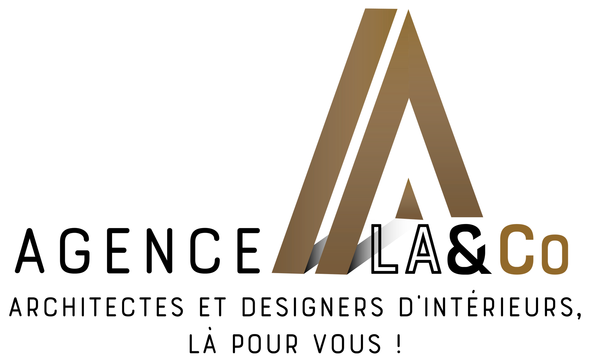 A logo for agence la & co , architectes et designers d ' interieurs , la pour vous !