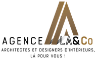 A logo for agence la & co , architectes et designers d ' interieurs , la pour vous !