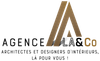 A logo for agence la & co , architectes et designers d ' interieurs , la pour vous !