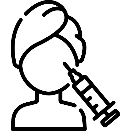 Person receiving facial injection.