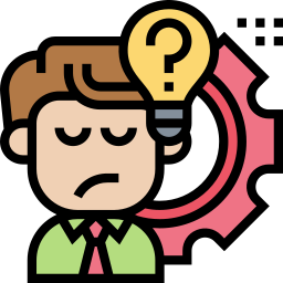 A man with a light bulb and a question mark on his head.