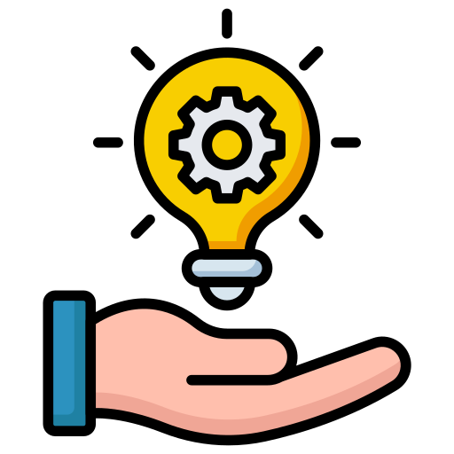 A hand is holding a light bulb with a gear inside of it.