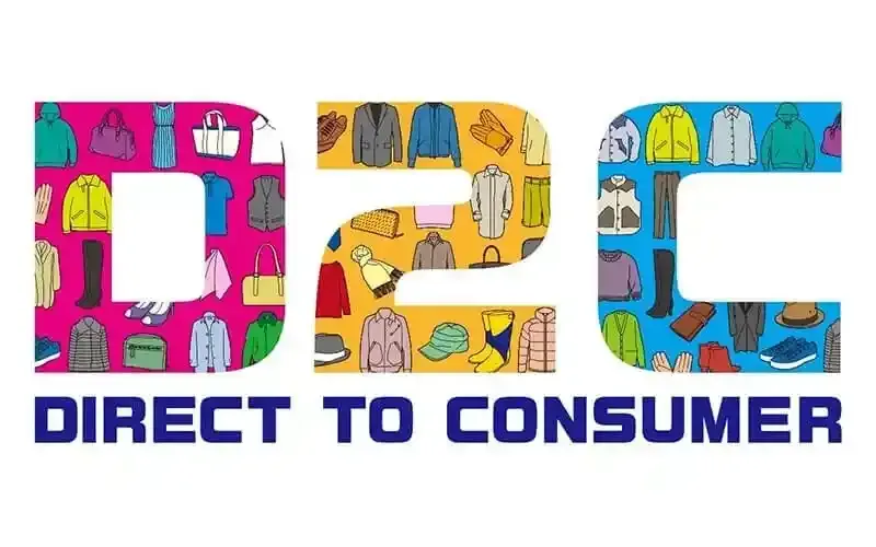A direct to consumer logo with clothes on it