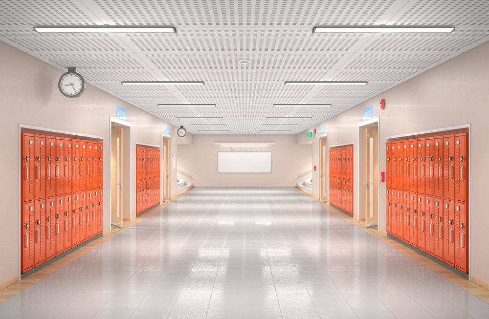 School corridor interior — R & M Electrical in Townsville, QLD