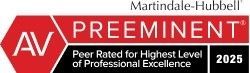 Martindale hubbell has been peer rated for highest level of professional excellence